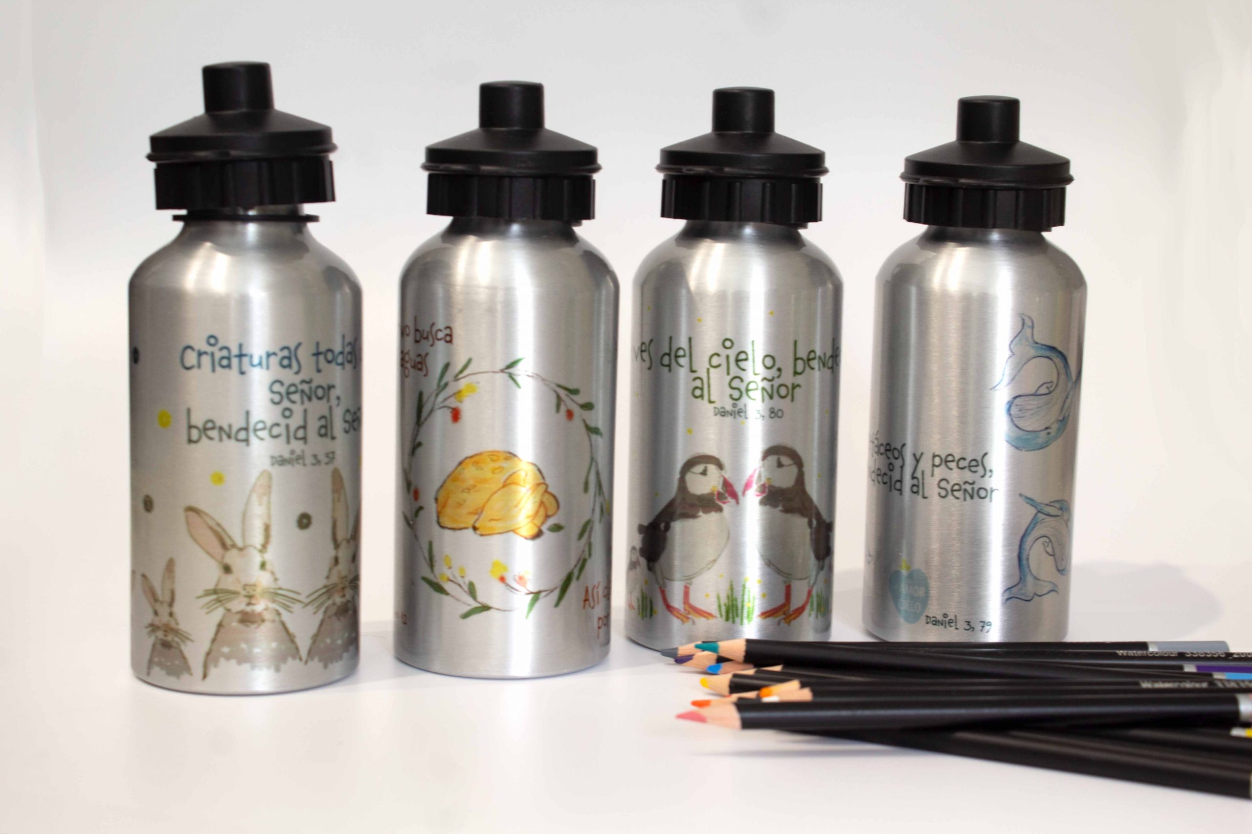 cuatro botellas infantiles