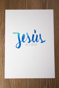 Lámina Jesús en el centro (fondo blanco) - Imagen 2