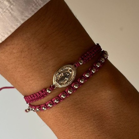 conjunto bolitas Pulsera bolitas plata 925 - Imagen 1