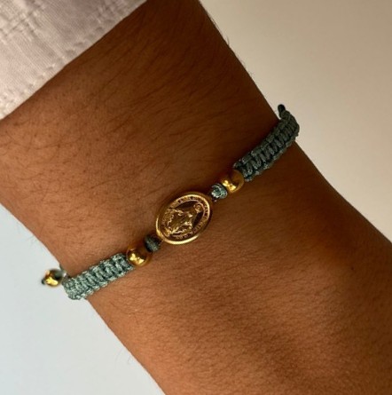 pulsera medalla milagrosa plata chapada en oro Pulsera medalla milagrosa plata chapada en oro - Imagen 1